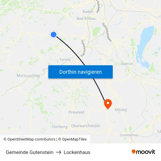 Gemeinde Gutenstein to Lockenhaus map