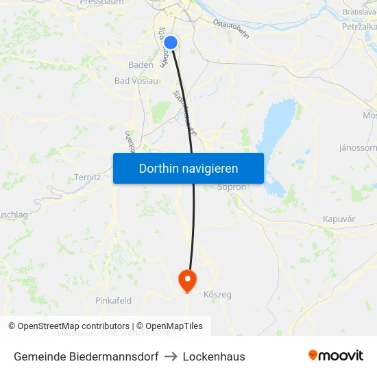 Gemeinde Biedermannsdorf to Lockenhaus map