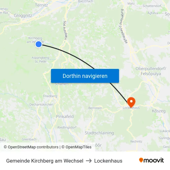 Gemeinde Kirchberg am Wechsel to Lockenhaus map