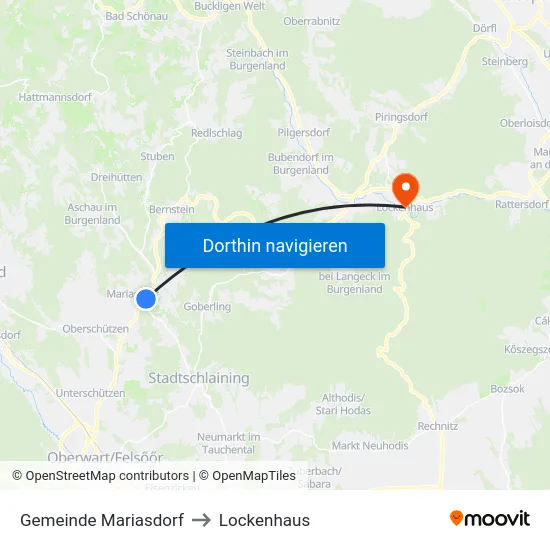 Gemeinde Mariasdorf to Lockenhaus map