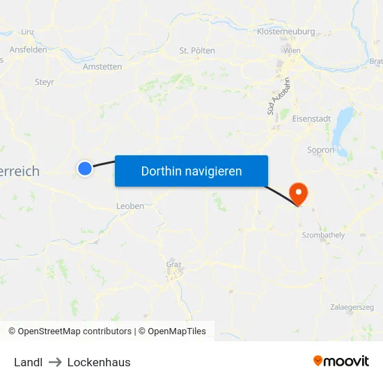 Landl to Lockenhaus map