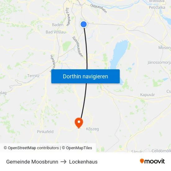 Gemeinde Moosbrunn to Lockenhaus map