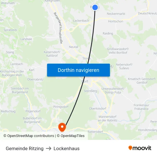 Gemeinde Ritzing to Lockenhaus map