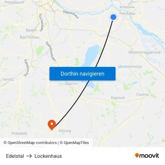 Edelstal to Lockenhaus map