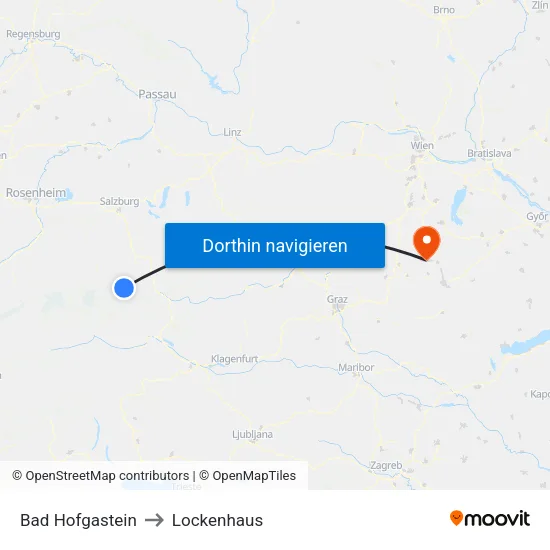 Bad Hofgastein to Lockenhaus map