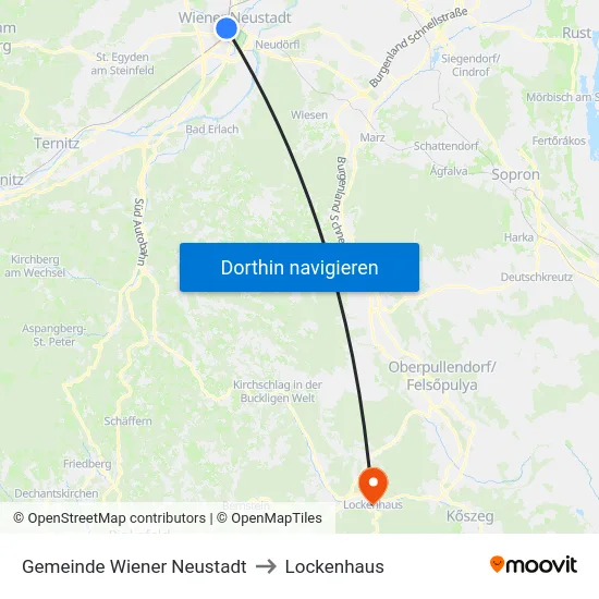 Gemeinde Wiener Neustadt to Lockenhaus map