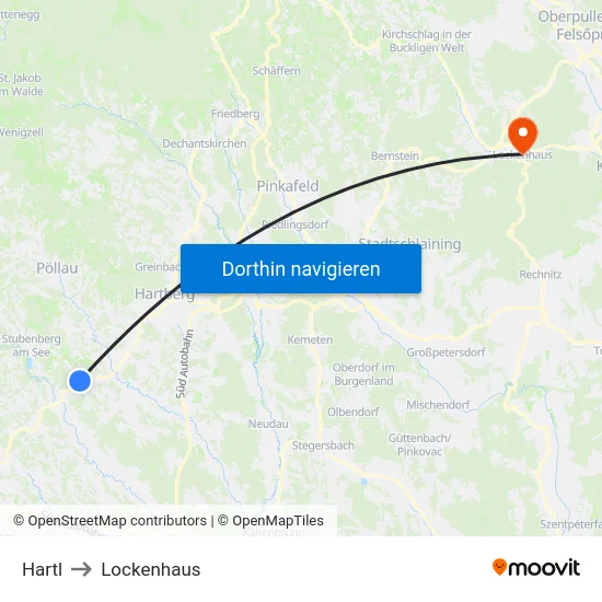Hartl to Lockenhaus map