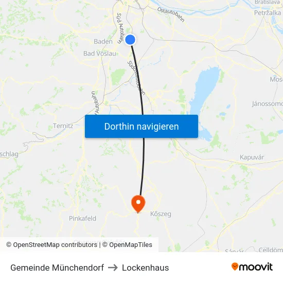 Gemeinde Münchendorf to Lockenhaus map