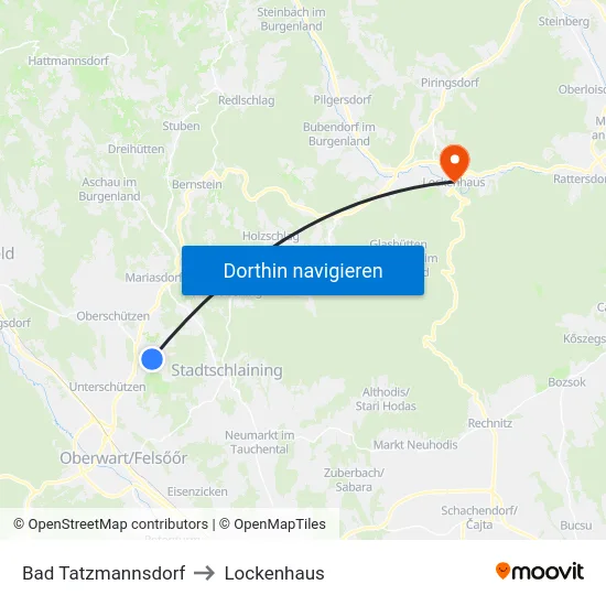 Bad Tatzmannsdorf to Lockenhaus map