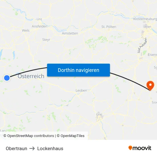 Obertraun to Lockenhaus map