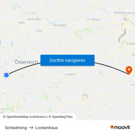 Schladming to Lockenhaus map