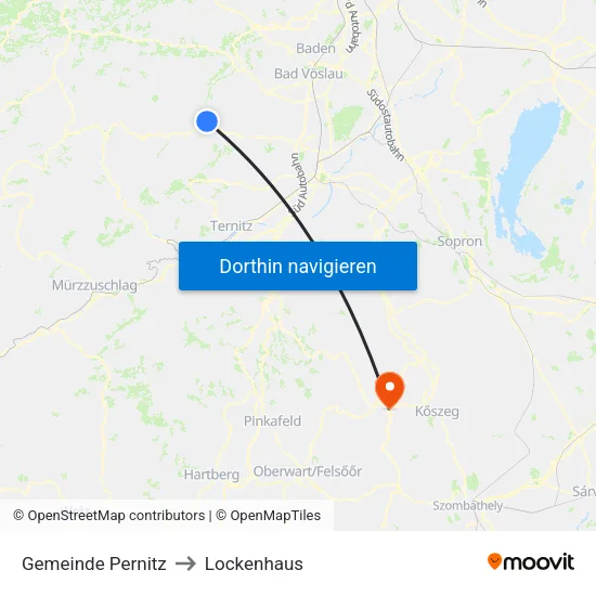 Gemeinde Pernitz to Lockenhaus map