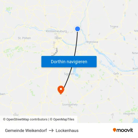 Gemeinde Weikendorf to Lockenhaus map