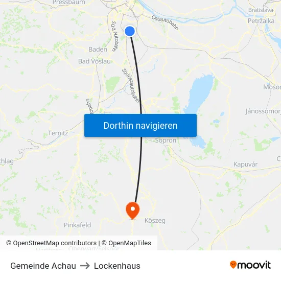 Gemeinde Achau to Lockenhaus map