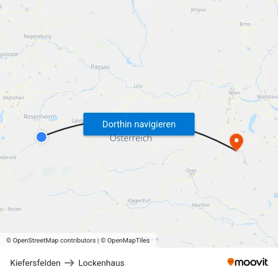 Kiefersfelden to Lockenhaus map