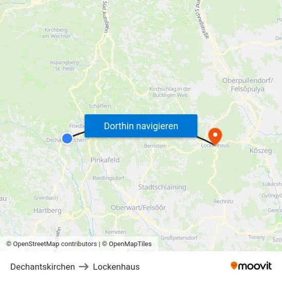 Dechantskirchen to Lockenhaus map