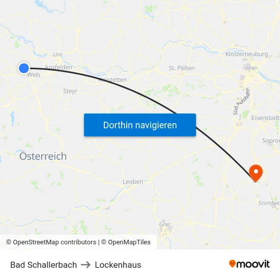 Bad Schallerbach to Lockenhaus map