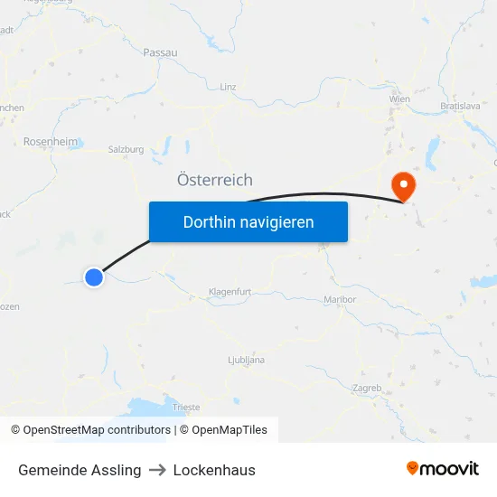 Gemeinde Assling to Lockenhaus map