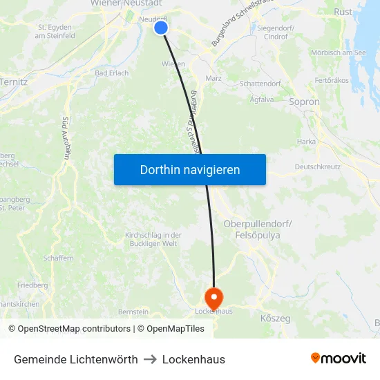 Gemeinde Lichtenwörth to Lockenhaus map