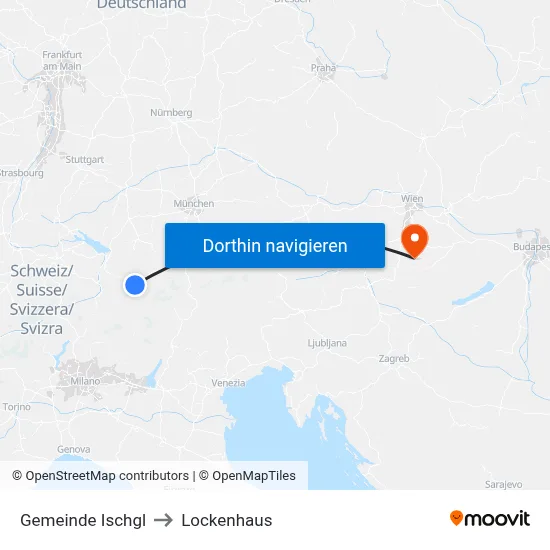 Gemeinde Ischgl to Lockenhaus map