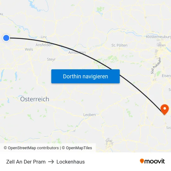 Zell An Der Pram to Lockenhaus map
