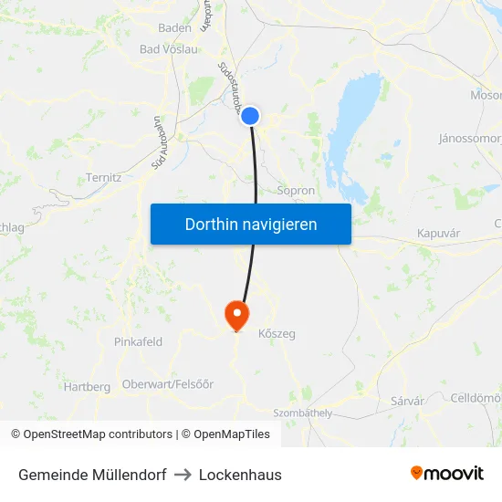 Gemeinde Müllendorf to Lockenhaus map
