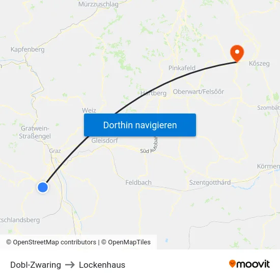 Dobl-Zwaring to Lockenhaus map