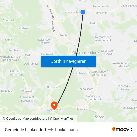 Gemeinde Lackendorf to Lockenhaus map