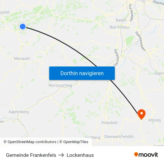 Gemeinde Frankenfels to Lockenhaus map