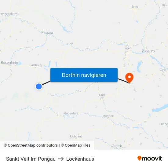 Sankt Veit Im Pongau to Lockenhaus map