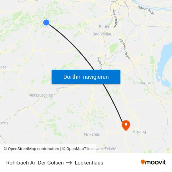 Rohrbach An Der Gölsen to Lockenhaus map