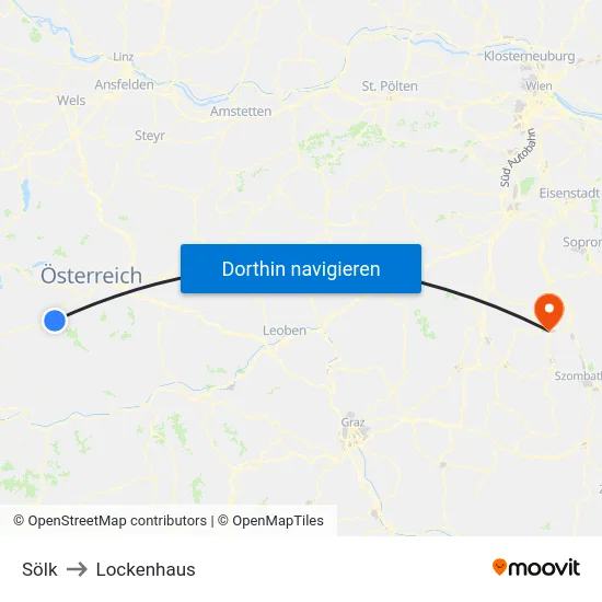Sölk to Lockenhaus map