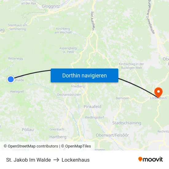 St. Jakob Im Walde to Lockenhaus map