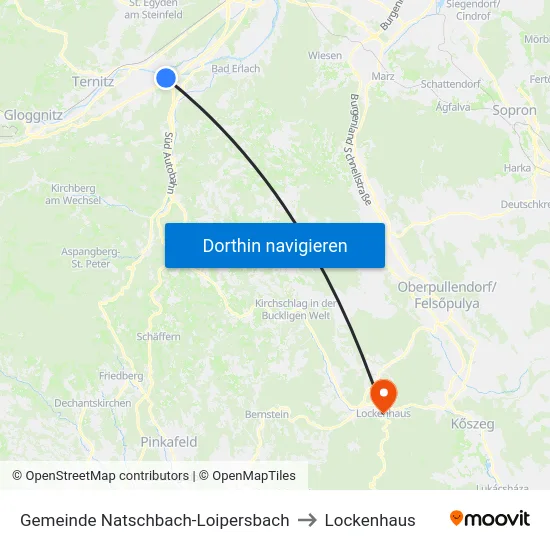 Gemeinde Natschbach-Loipersbach to Lockenhaus map