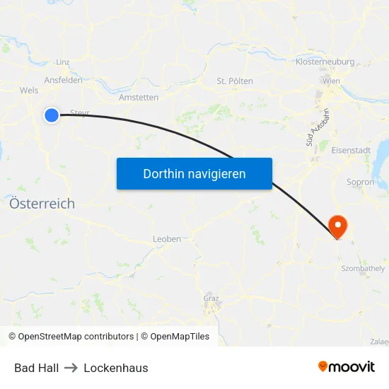 Bad Hall to Lockenhaus map