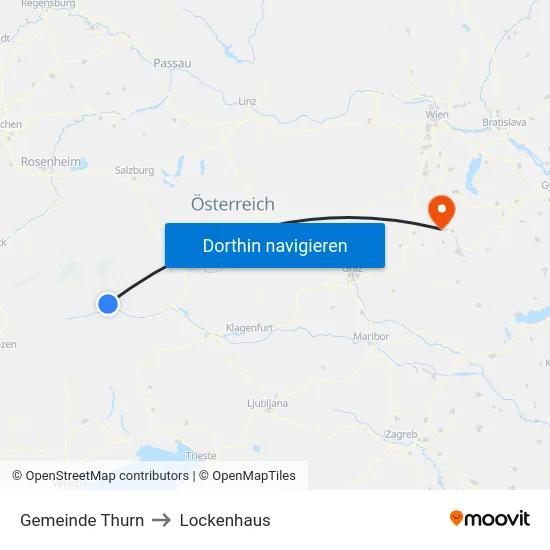 Gemeinde Thurn to Lockenhaus map