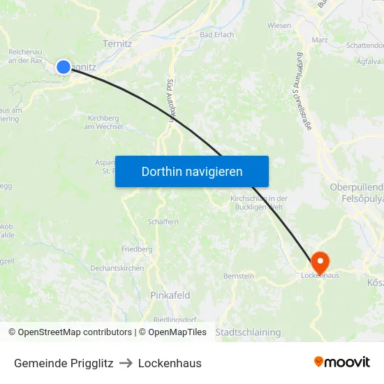 Gemeinde Prigglitz to Lockenhaus map