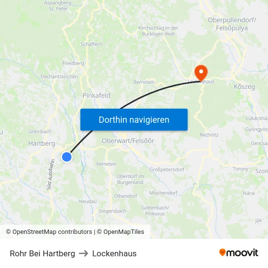 Rohr Bei Hartberg to Lockenhaus map