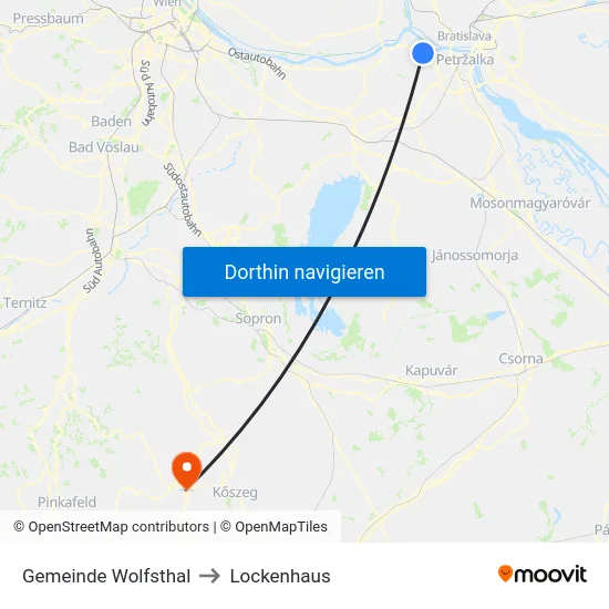 Gemeinde Wolfsthal to Lockenhaus map