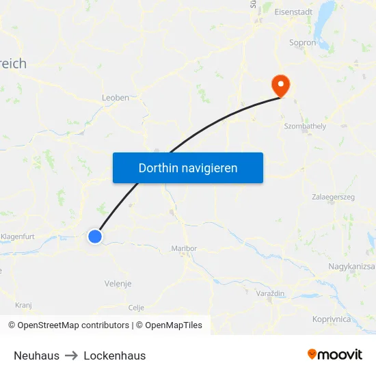 Neuhaus to Lockenhaus map