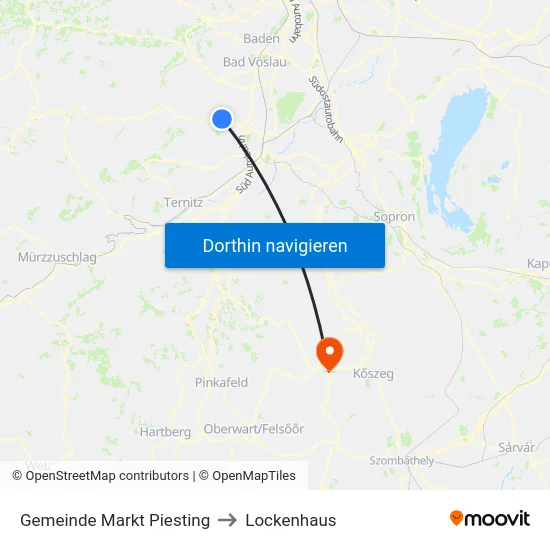 Gemeinde Markt Piesting to Lockenhaus map