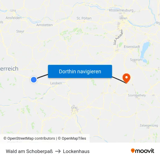 Wald am Schoberpaß to Lockenhaus map