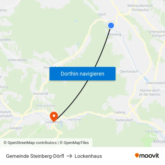 Gemeinde Steinberg-Dörfl to Lockenhaus map