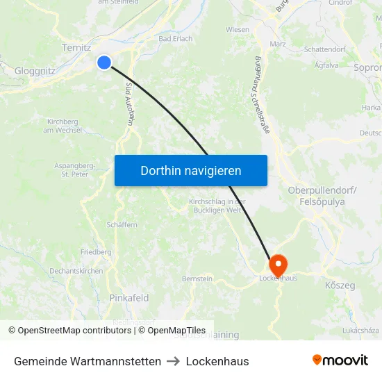 Gemeinde Wartmannstetten to Lockenhaus map