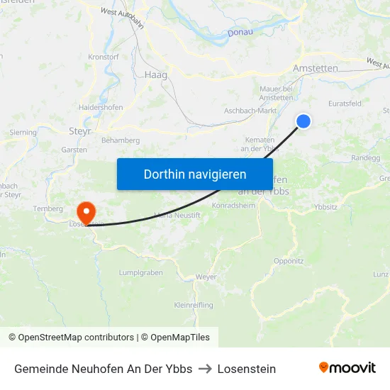 Gemeinde Neuhofen An Der Ybbs to Losenstein map