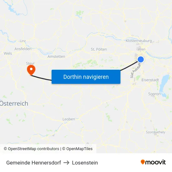 Gemeinde Hennersdorf to Losenstein map