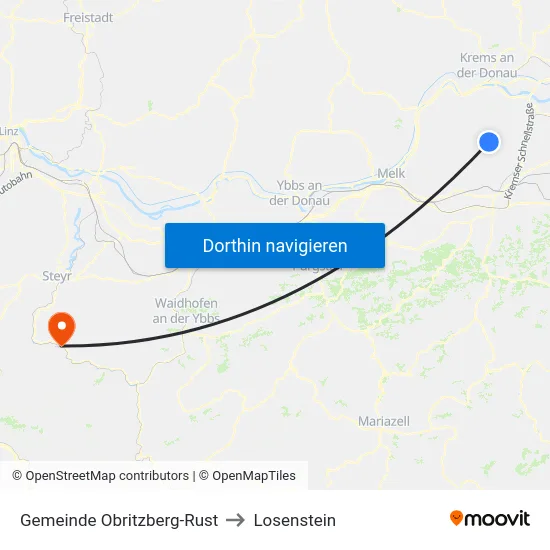 Gemeinde Obritzberg-Rust to Losenstein map