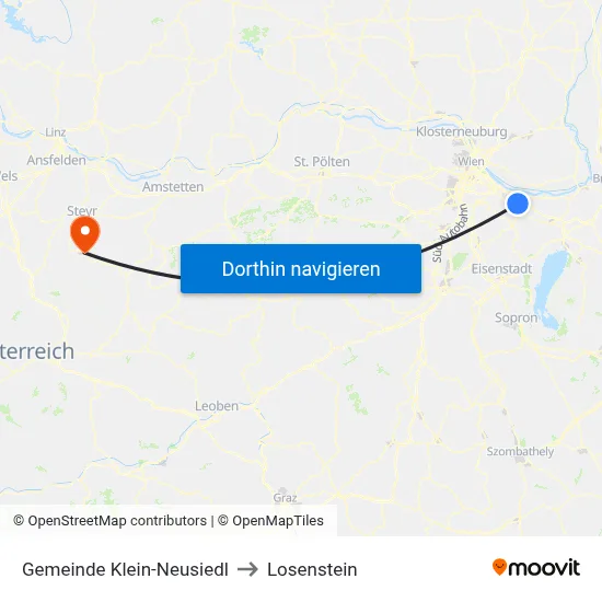 Gemeinde Klein-Neusiedl to Losenstein map