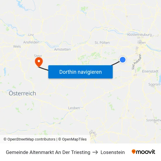 Gemeinde Altenmarkt An Der Triesting to Losenstein map