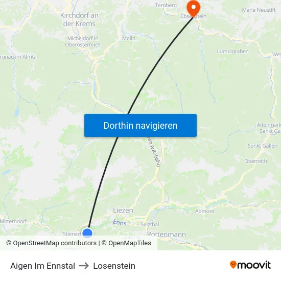 Aigen Im Ennstal to Losenstein map